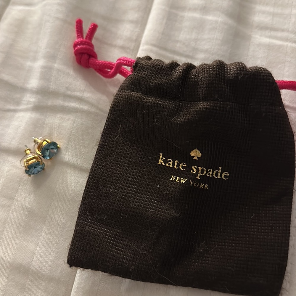 kate spade large light blue stud earrings